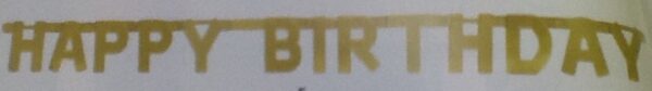 Banner Happy Birthday Gold