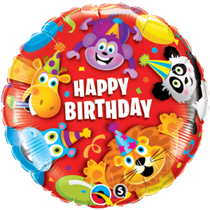 Jungle Animals Balloon Happy Birthday