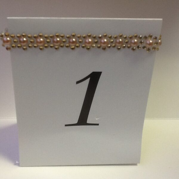 Table Number with Rose Gold accent