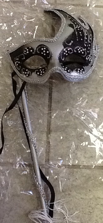 masq mask silver black with dowel