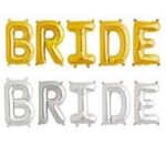 bridal shwr bal BRIDE sil gold