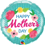 mothers day bal 18in polkdot flower w47380