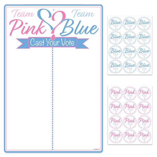baby shwr pink n blue tally board with stickers r60861