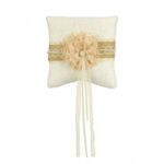 wed acc ring pillow rustic lace burlap pearl 8×8 210583 21.99