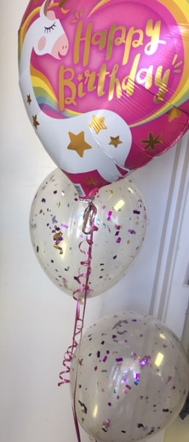 bal bouq unicorn with2 confetti filled 11in bal