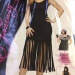 cos f blk fringed dress