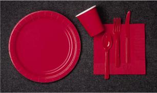can day red table ware