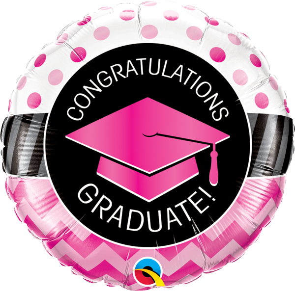grad bal pink cong grad 18in w47511