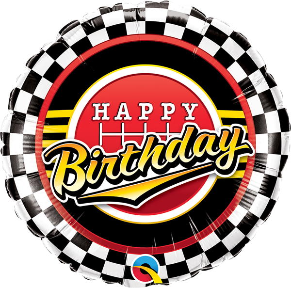 bday bal hbd checkered 18inc w49193