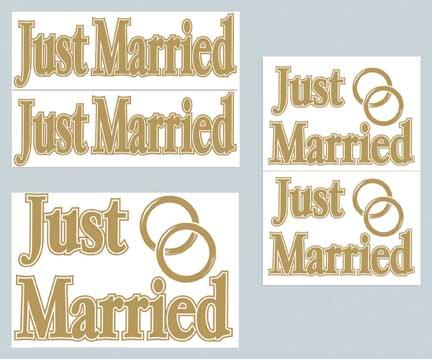 wed acc car clings just married 5ct r55933 16.99