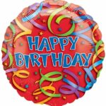 bal bday red streamer 18 in F13557