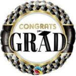 grad bal 18in blk gold wht edge 55836