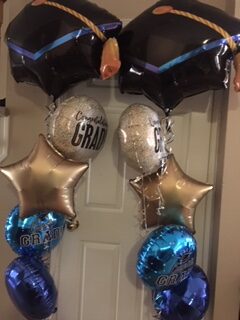 grad bal foil bouquet cap and 2 prt 2 plain foil