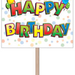 bday lawn sign hbd 12x15in r53799